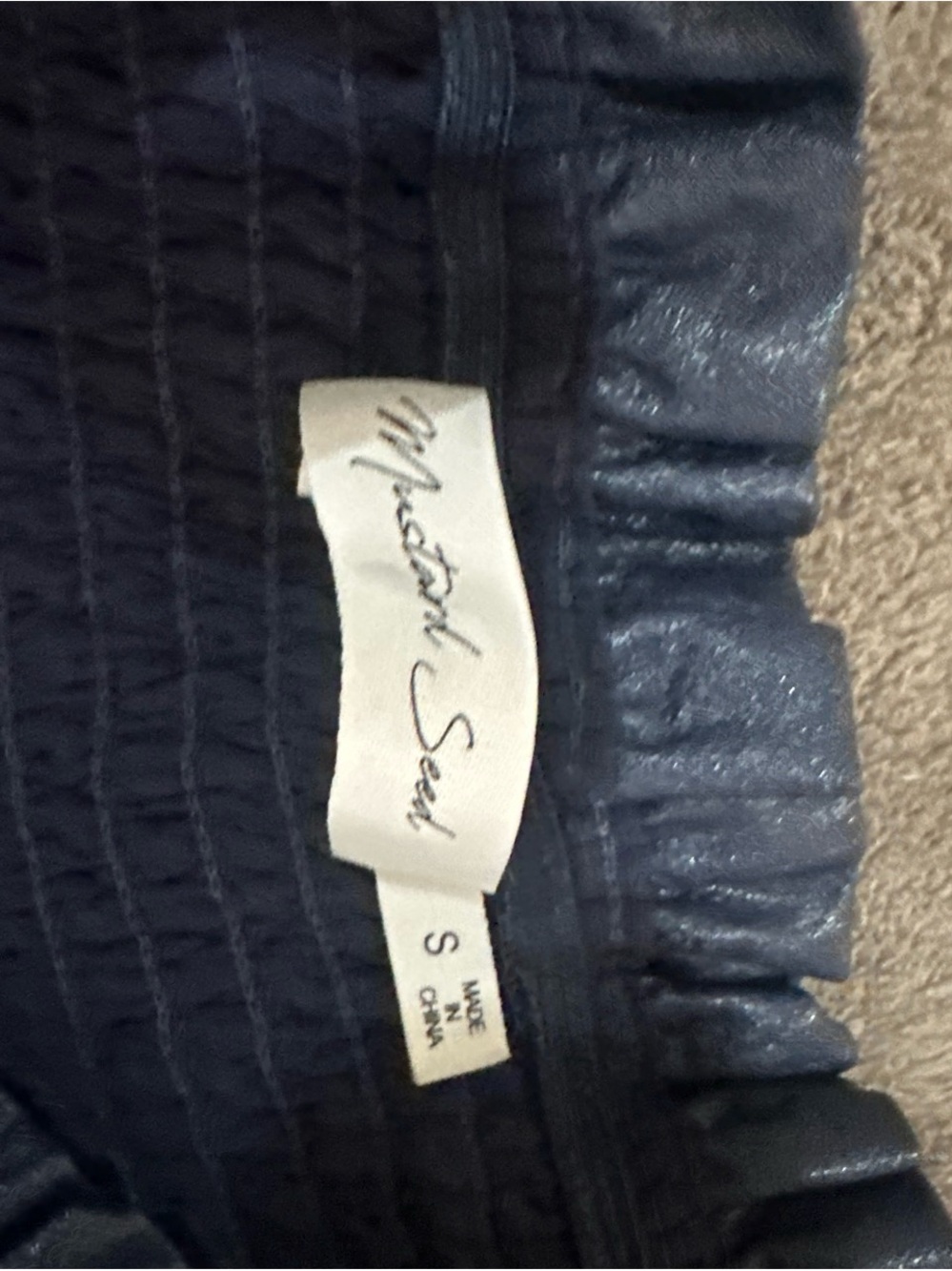 Mustard Seed Navy Smocked Tiered Mini Skirt - Picture 2 of 2